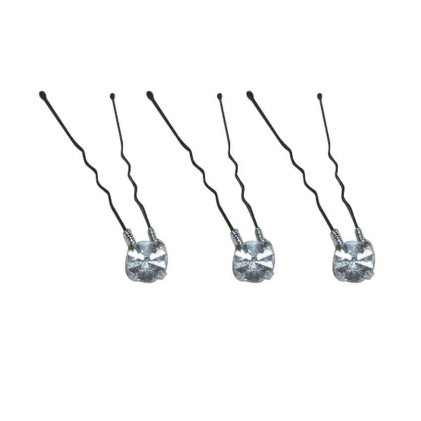 Single diamante pearl bridal hair pins