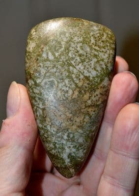 A beautiful and very rare Neolithic polished Jadeite / Nephrite axe, Dordoigne, France. SOLD