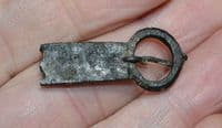 A good and complete Medieval Bronze Strap-end Buckle, Norfolk.