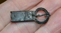 A good and complete Medieval Bronze Strap-end Buckle, Norfolk.