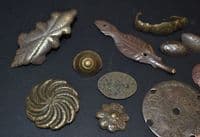 A good group of 13 x assorted Bronze mounts, Medieval to 18th Century, River Thames, London. SOLD