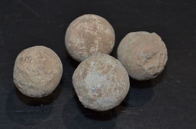 A good group of  4 x lead musket balls , English Civil War, Battle of Worcester, 1651 (K34) SOL