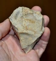 A good Mid-Palaeolithic heavy butted pointed flint hand axe, Overstrand, Norfolk. SOLD