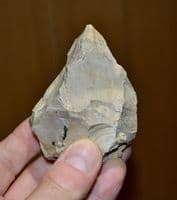 A good Mid-Palaeolithic heavy butted pointed flint hand axe, Overstrand, Norfolk. SOLD