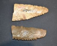 A good pair of finely worked Neolithic  Pre-Dynastic Egyptian partial flint sickles (EG6 & 7) SOLD