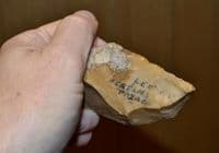 A good Paleolithic Mousterian (Neanderthal) flint hand axe , France.