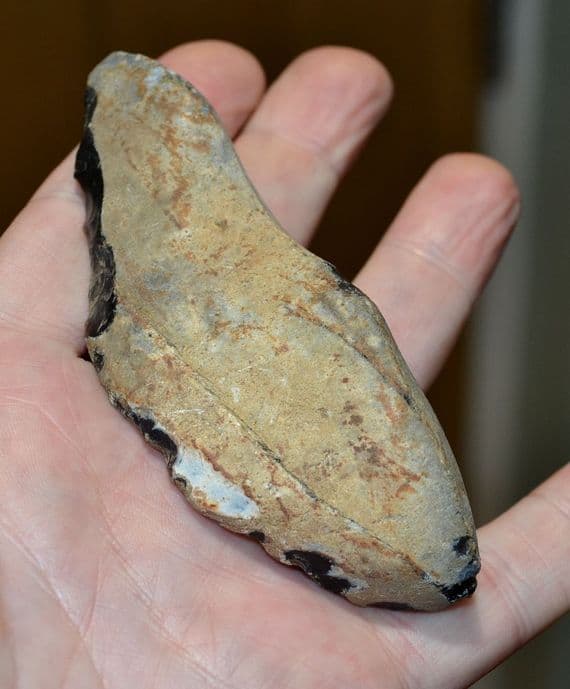 A good Paleolithic unifacial flint backed blade / saw tool, Norfolk. SOLD