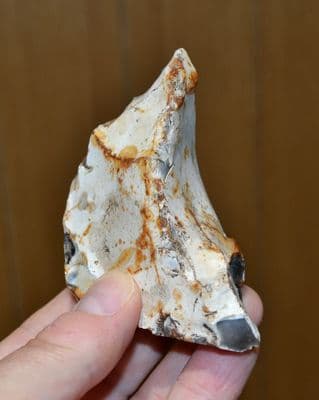 A good pointed Mid-Paleolithic flint pointed hand axe, Northrepps, Norfolk.