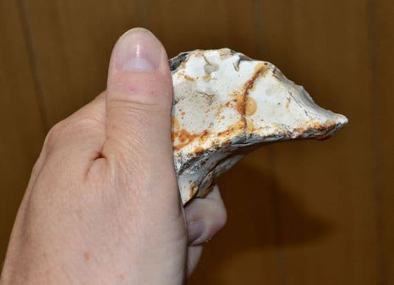 A good pointed Mid-Paleolithic flint pointed hand pick, Northrepps, Norfolk. SOLD