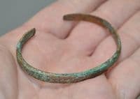 A good Roman bronze open-ended bangle / armlet, Germany SOLD