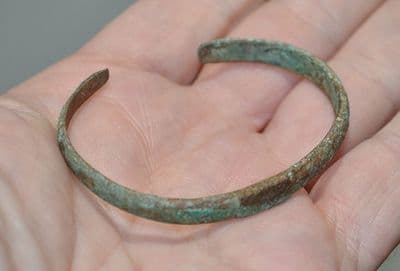 A good Roman bronze open-ended bangle / armlet, Germany SOLD