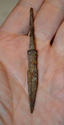 A good Roman Military tanged Iron armour piercing arrowhead from Germany.