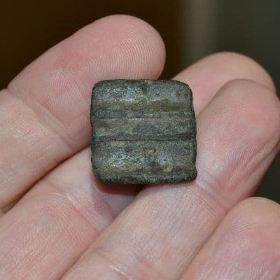 A good Romano-British Square bronze strap or harness mount, Norfolk. SOLD