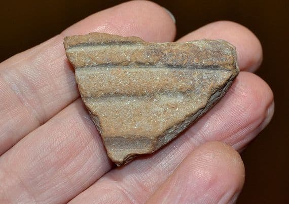 A good shard of Romano Egyptian pottery from small Amphora, Luxor, Egypt.
