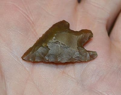 A good sized and excellent Early Bronze age Barbed & Tanged flint arrowhead from Wessex (AH13). SOLD