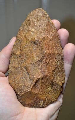 A good sized and super quality Early Paleolithic Mid-Acheulian Handaxe from the Gorgol Region, Senegal River, Mauritania, Africa. SOLD