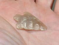 A good sized & nicely worked Early Bronze age Barbed & Tanged flint arrowhead, Botley, Hants, SOLD