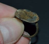 A good sized post-Medieval Ladies bronze finger ring with large oval bezel, Yorkshire. SOLD