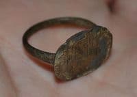 A good sized post-Medieval Ladies bronze finger ring with large oval bezel, Yorkshire. SOLD