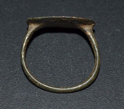 A good sized post-Medieval Ladies bronze finger ring with large oval bezel, Yorkshire. SOLD