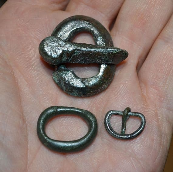 A great value group of 3 x Anglo Saxon bronze Buckles found in North Yorkshire. SOLD