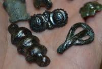 A great value group of 8 x Anglo Saxon / Viking and Early Medieval bronze decorative mounts /appliques found in North Yorkshire. SOLD