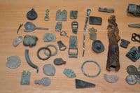 A great value lot of 67 x assorted low grade Metal Detector finds, Bronze Age to 18th Century. SOLD