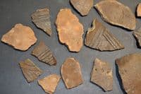 A group of 17 x assorted larger shards of Early Anglo Saxon Pagan period pottery, Suffolk (L2)  SOLD