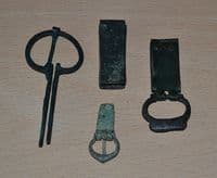 A group of 4 assorted Medieval Buckles & Buckle Plates, North Yorkshire.