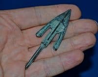 A huge and impressive Ancient Chinese bronze barbed and tanged arrowhead (Warring States Period). SOLD
