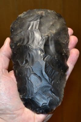 A huge and stunning Neolithic flaked flint axe (Status or Deposition piece), West Midlands. SOLD
