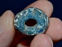 A huge and very ornate Roman glass bead. SOLD