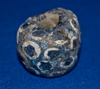 A huge and very ornate Roman glass bead. SOLD