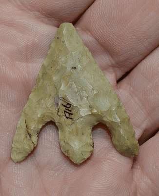 A huge, excellent and finely worked Early Bronze age Barbed & Tanged flint arrowhead from Wessex (AH12) SOLD