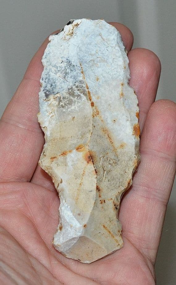 A large and excellent Mesolithic tanged flint knife / saw from Dorset SOLD