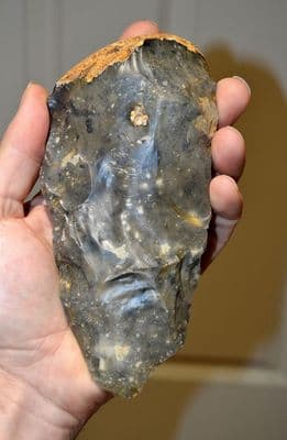 A large and excellent Paleolithic Neanderthal (MAT) Mousterian / Acheulian Hand axe from France SOLD