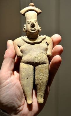 A large and excellent Pre-colombian South American terracotta votive figurine from Colima, Mexico. SOLD