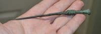 A large and impressive European Bronze Age decorative bronze cloak pin. SOLD
