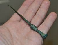 A large and impressive European Bronze Age decorative bronze cloak pin. SOLD