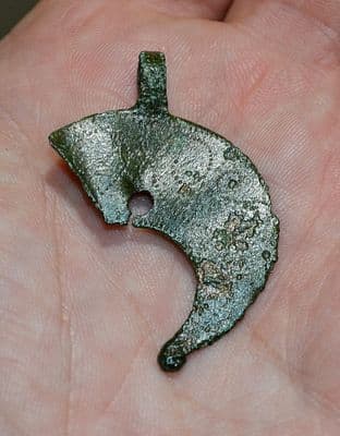 A large and impressive Roman bronze Lunular (Crescent) Pendant [Lunulae]. Nottinghamshire SOLD