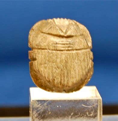 A large and nicely carved Ancient Egyptian steatite Scarab beetle amulet.