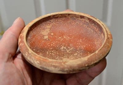 A large and pleasant Ancient Greek, glazed terracotta Salt Bowl (Salter), Campania, Italy. SOLD