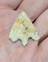 A large and pleasant Early Bronze age Barbed & Tanged flint arrowhead, North Yorkshire SOLD