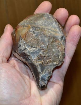 A large and pleasant Lower Palaeolithic flint hand axe, Overstrand, Norfolk.