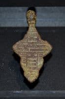 A large and pleasant Post Medieval bronze Crucifix (Cross) pendant. SOLD