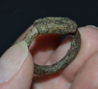 A large and robust Roman cast bronze finger ring , Yorkshire . SOLD