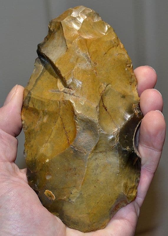 A large and stunning Lower Paleaolithic Ovate Bifacial Hand Axe, Lakenheath, [Ex. Simon Camm Coll.]