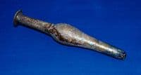 A large and superb, elongate Roman blue/green glass perfume flask, Ex Charterhouse Public School Collection. SOLD