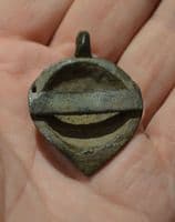 A large and superb quality Tudor period bronze domed decorative pendant, British. SOLD