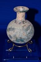 A large and superb Roman blue/green glass bulbous flask, Ex Charterhouse Public School Collection. SOLD
